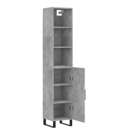Buffet haut Gris béton 34,5x34x180 cm Bois d'ingénierie