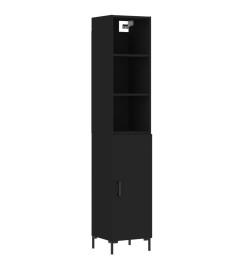 Buffet haut Noir 34,5x34x180 cm Bois d'ingénierie