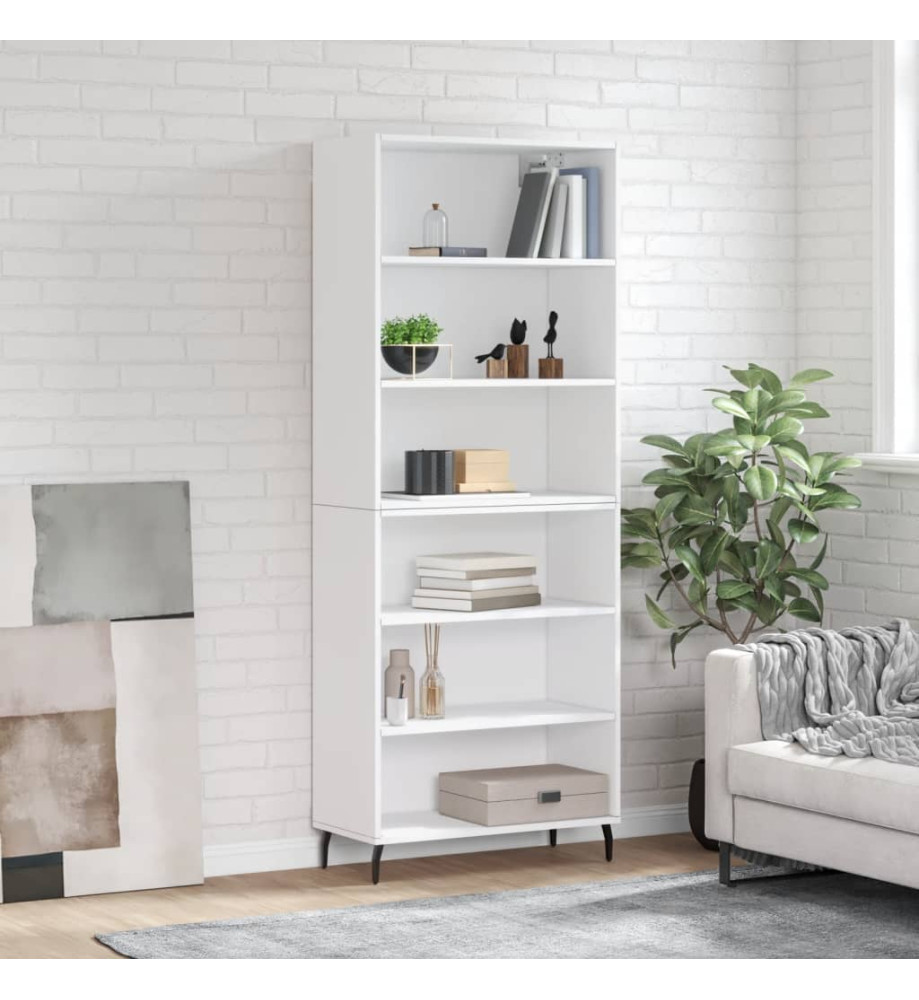 Buffet blanc 69,5x32,5x180 cm bois d'ingénierie Buffet blanc 69,5x32,5x180 cm bois d'ingénierie