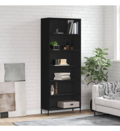 Buffet noir 69,5x32,5x180 cm bois d'ingénierie