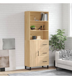 Buffet haut Chêne sonoma 69,5x34x180 cm Bois d'ingénierie