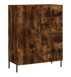 Buffet haut Chêne fumé 69,5x34x180 cm Bois d'ingénierie