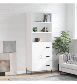 Buffet haut Blanc 69,5x34x180 cm Bois d'ingénierie