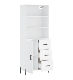 Buffet haut Blanc 69,5x34x180 cm Bois d'ingénierie