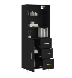Buffet haut Noir 69,5x34x180 cm Bois d'ingénierie