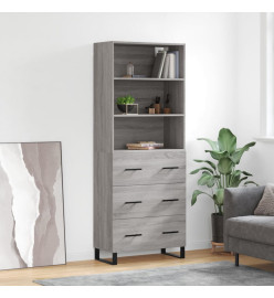 Buffet haut Sonoma gris 69,5x34x180 cm Bois d'ingénierie