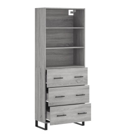 Buffet haut Sonoma gris 69,5x34x180 cm Bois d'ingénierie