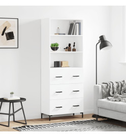 Buffet haut Blanc 69,5x34x180 cm Bois d'ingénierie