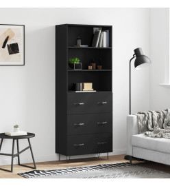 Buffet haut Noir 69,5x34x180 cm Bois d'ingénierie