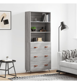 Buffet haut Sonoma gris 69,5x34x180 cm Bois d'ingénierie