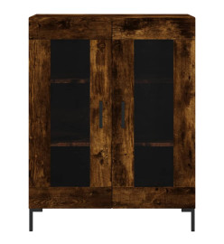 Buffet haut Chêne fumé 69,5x34x180 cm Bois d'ingénierie
