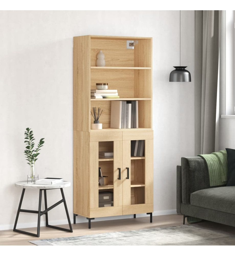 Buffet haut Chêne sonoma 69,5x34x180 cm Bois d'ingénierie Buffet haut Chêne sonoma 69,5x34x180 cm Bois d'ingénierie