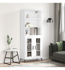 Buffet haut Blanc 69,5x34x180 cm Bois d'ingénierie