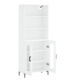 Buffet haut Blanc 69,5x34x180 cm Bois d'ingénierie