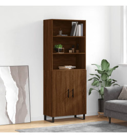 Buffet haut Chêne marron 69,5x34x180 cm Bois d'ingénierie
