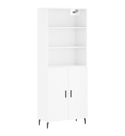 Buffet haut Blanc brillant 69,5x34x180 cm Bois d'ingénierie