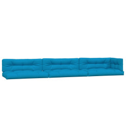 Coussins de palette 7 pcs bleu tissu