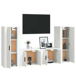 Ensemble de meubles TV 4 pcs Blanc Bois d'ingénierie