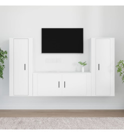 Ensemble de meubles TV 3 pcs Blanc Bois d'ingénierie