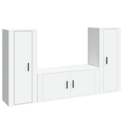 Ensemble de meubles TV 3 pcs Blanc Bois d'ingénierie