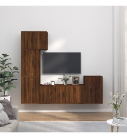 Ensemble de meubles TV 5 pcs Chêne marron Bois d'ingénierie