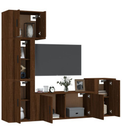 Ensemble de meubles TV 5 pcs Chêne marron Bois d'ingénierie