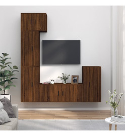 Ensemble de meubles TV 5 pcs Chêne marron Bois d'ingénierie