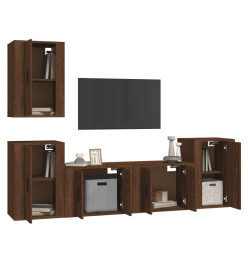 Ensemble de meubles TV 5 pcs Chêne marron Bois d'ingénierie