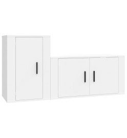 Ensemble de meubles TV 2 pcs Blanc Bois d'ingénierie