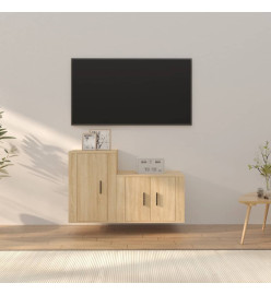 Ensemble de meubles TV 2 pcs chêne sonoma bois d'ingénierie