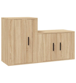 Ensemble de meubles TV 2 pcs chêne sonoma bois d'ingénierie