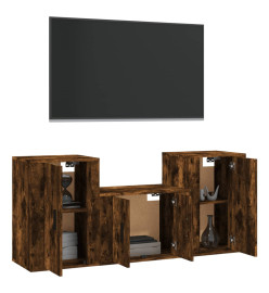 Ensemble de meubles TV 3 pcs Chêne fumé Bois d'ingénierie