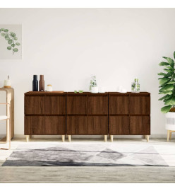 Buffets 3 pcs chêne marron 60x35x70 cm bois d'ingénierie