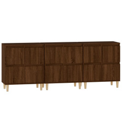 Buffets 3 pcs chêne marron 60x35x70 cm bois d'ingénierie