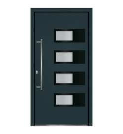 Porte d'entrée Anthracite 100x200 cm Aluminium et PVC