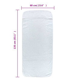 Serviettes de plage 4 pcs blanc 60x135 cm tissu 400 GSM