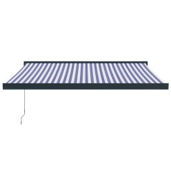 Auvent rétractable bleu et blanc 3x2,5 m tissu et aluminium