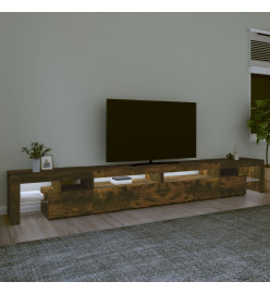 Meuble TV avec lumières LED Chêne fumé 290x36,5x40 cm