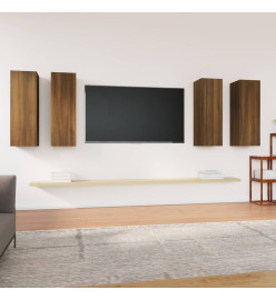 Meubles TV 4 pcs Chêne marron 30,5x30x90 cm Bois d'ingénierie