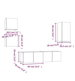 Ensemble de meubles TV 5 pcs Sonoma gris Bois d'ingénierie