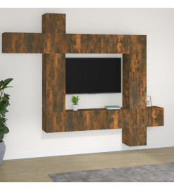 Ensemble de meubles TV 9 pcs Chêne fumé Bois d'ingénierie