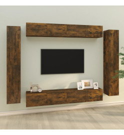 Ensemble de meubles TV 8 pcs Chêne fumé Bois d'ingénierie