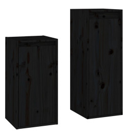 Meubles TV 2 pcs Noir Bois massif de pin