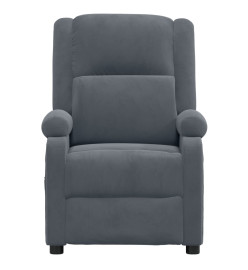 Fauteuil électrique de massage Gris foncé velours