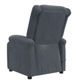 Fauteuil électrique de massage Gris foncé velours