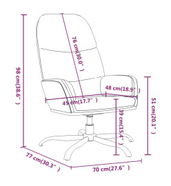 Chaise de relaxation avec tabouret Crème Tissu