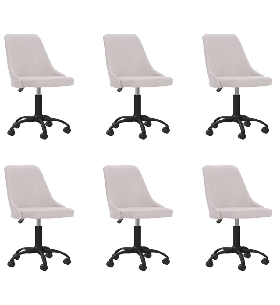 Chaises pivotantes à manger lot de 6 crème tissu