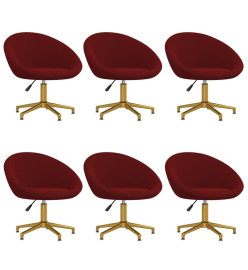 Chaises à manger 6 pcs rouge bordeaux velours