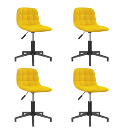 Chaises à dîner pivotantes 4 pcs Jaune Velours