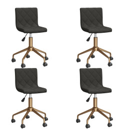 Chaises pivotantes à manger lot de 4 gris foncé velours